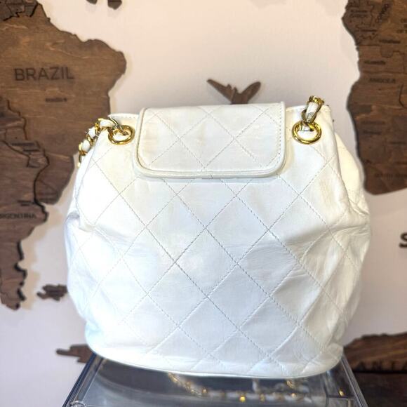 Chanel White Tassel Quilted Calfskin Leather Shoulder Bag GHW Authentic CoA - Picture 4 of 9